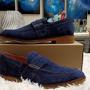 Clarks Clarkdale Flow 🔵 Blue Suede Shoes Men's Sz 12